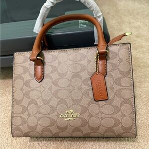 Coach Tan and Brown Signature Satchel